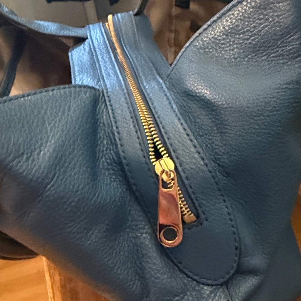 Michael Kors Navy Pebbled Leather Shoulder Bag - Picture 10 of 10